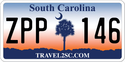 SC license plate ZPP146