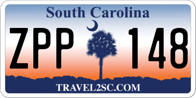 SC license plate ZPP148