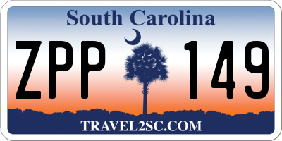 SC license plate ZPP149