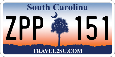 SC license plate ZPP151