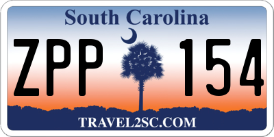 SC license plate ZPP154