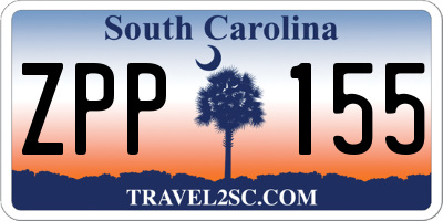 SC license plate ZPP155