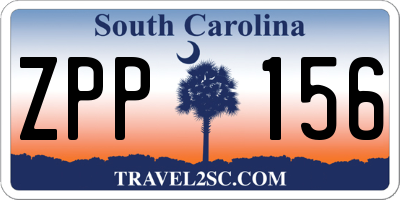 SC license plate ZPP156