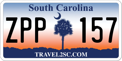 SC license plate ZPP157