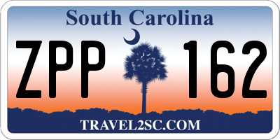 SC license plate ZPP162