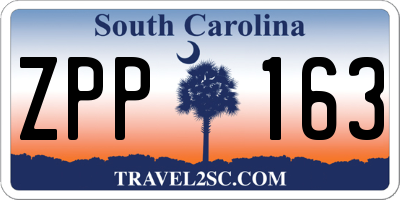 SC license plate ZPP163