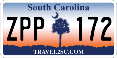 SC license plate ZPP172
