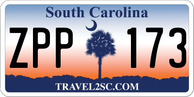 SC license plate ZPP173