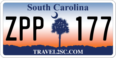 SC license plate ZPP177
