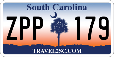 SC license plate ZPP179
