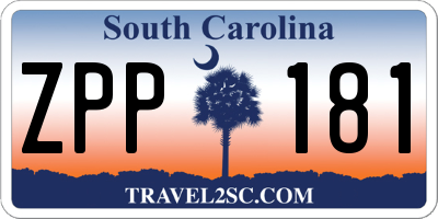 SC license plate ZPP181