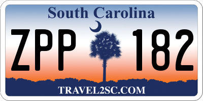 SC license plate ZPP182