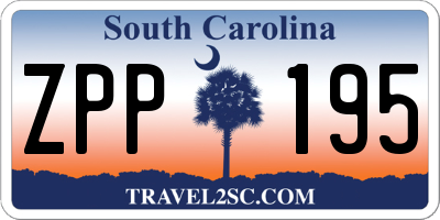 SC license plate ZPP195