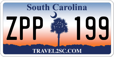 SC license plate ZPP199