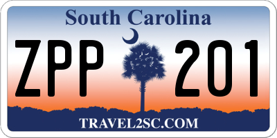 SC license plate ZPP201