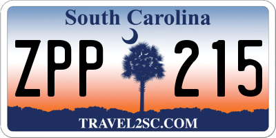 SC license plate ZPP215