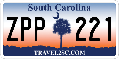 SC license plate ZPP221