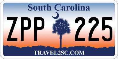 SC license plate ZPP225