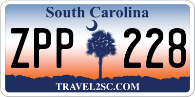SC license plate ZPP228