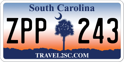 SC license plate ZPP243