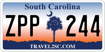 SC license plate ZPP244