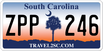 SC license plate ZPP246