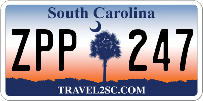 SC license plate ZPP247