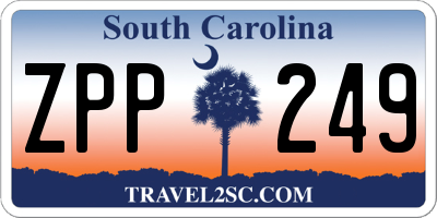SC license plate ZPP249
