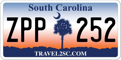 SC license plate ZPP252