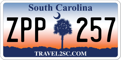 SC license plate ZPP257