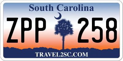SC license plate ZPP258