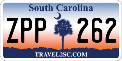 SC license plate ZPP262