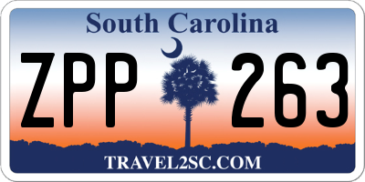 SC license plate ZPP263