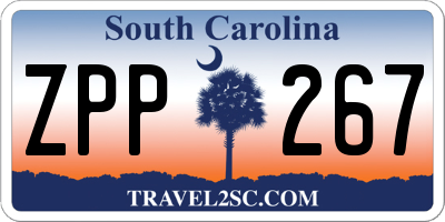 SC license plate ZPP267