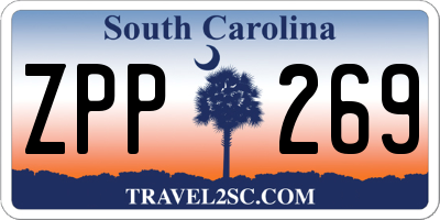 SC license plate ZPP269