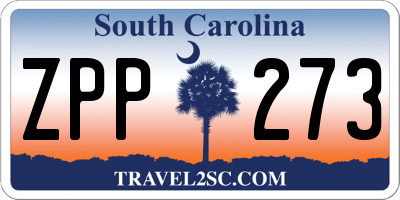 SC license plate ZPP273