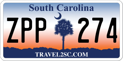 SC license plate ZPP274
