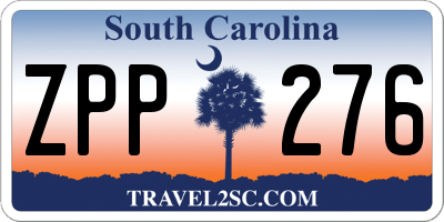 SC license plate ZPP276