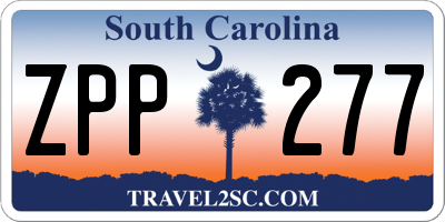 SC license plate ZPP277