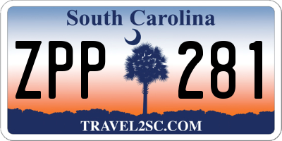 SC license plate ZPP281