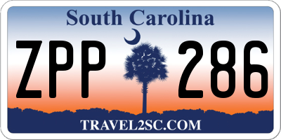 SC license plate ZPP286