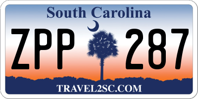 SC license plate ZPP287
