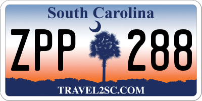 SC license plate ZPP288