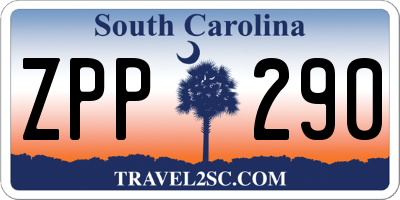 SC license plate ZPP290