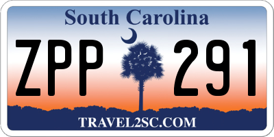 SC license plate ZPP291