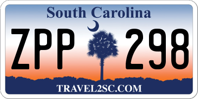 SC license plate ZPP298