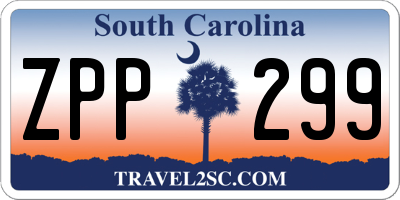 SC license plate ZPP299
