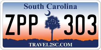 SC license plate ZPP303