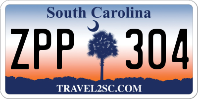 SC license plate ZPP304