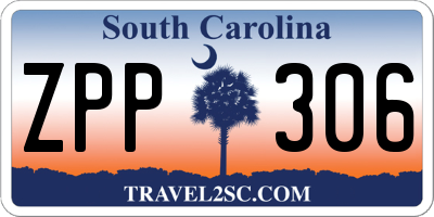 SC license plate ZPP306